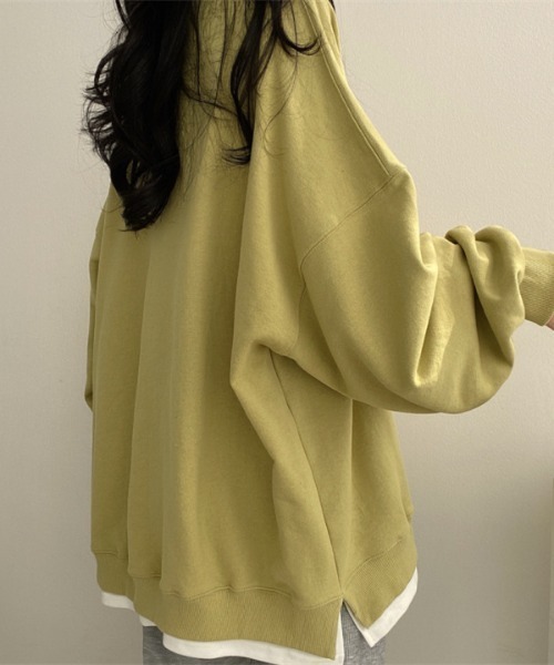 cammie(キャミー)の「重ね着風ゆるトップス(スウェット・レディース・ブルー/グレー/イエロー/ブラック・LARGE/MEDIUM)」の21枚目の写真