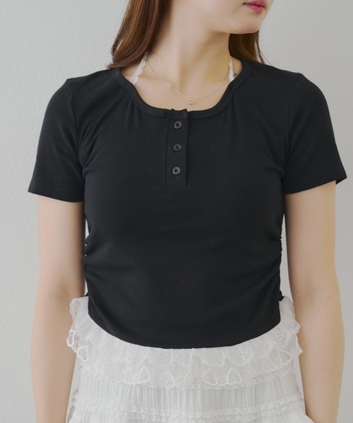 continuer de NICE CLAUP（コンティニューデナイスクラップ）の「レースホルターＴ（Tシャツ/カットソー・レディース・イエロー/オートミール/ブラック・FREE）」の22枚目の写真