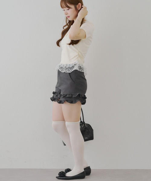 continuer de NICE CLAUP（コンティニューデナイスクラップ）の「レースホルターＴ（Tシャツ/カットソー・レディース・イエロー/オートミール/ブラック・FREE）」の20枚目の写真