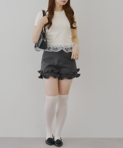 continuer de NICE CLAUP（コンティニューデナイスクラップ）の「レースホルターＴ（Tシャツ/カットソー・レディース・イエロー/オートミール/ブラック・FREE）」の21枚目の写真