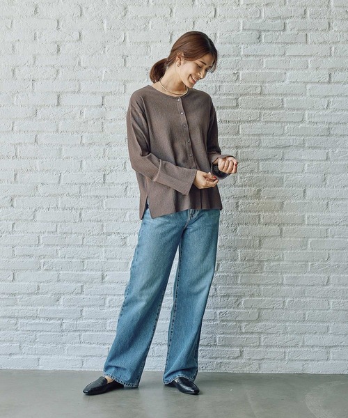 FOUND GOOD(ファウンドグッド)の「シャーリングカットカーデ(カーディガン/ボレロ・レディース・グリーン系5/ブラック/ブラウン系5・S/M/L)」の10枚目の写真