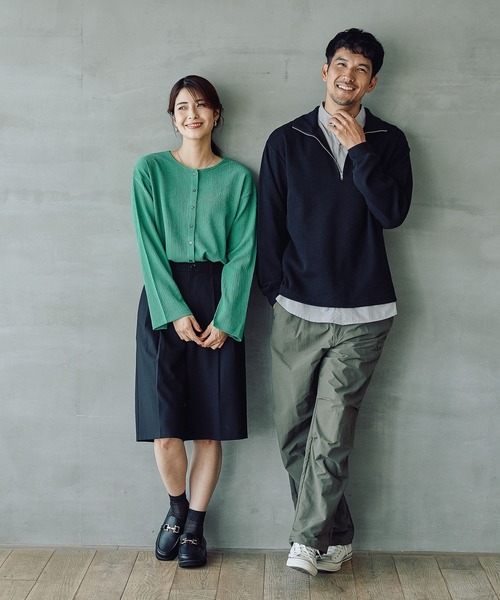 FOUND GOOD(ファウンドグッド)の「シャーリングカットカーデ(カーディガン/ボレロ・レディース・グリーン系5/ブラック/ブラウン系5・S/M/L)」の14枚目の写真