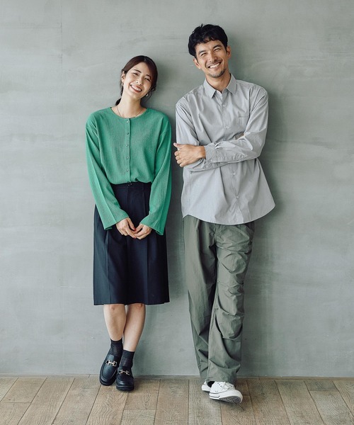 FOUND GOOD(ファウンドグッド)の「シャーリングカットカーデ(カーディガン/ボレロ・レディース・グリーン系5/ブラック/ブラウン系5・S/M/L)」の17枚目の写真