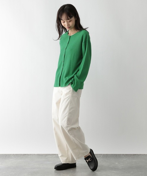 FOUND GOOD(ファウンドグッド)の「シャーリングカットカーデ(カーディガン/ボレロ・レディース・グリーン系5/ブラック/ブラウン系5・S/M/L)」の22枚目の写真