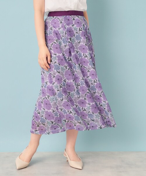 セール】【&yours project／S～L】レース柄フレアスカート（スカート