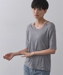 OPAQUE.CLIP（オペークドットクリップ）の「シアーリブレイヤードカットソー【洗濯機洗い可】（Tシャツ/カットソー・レディース）」