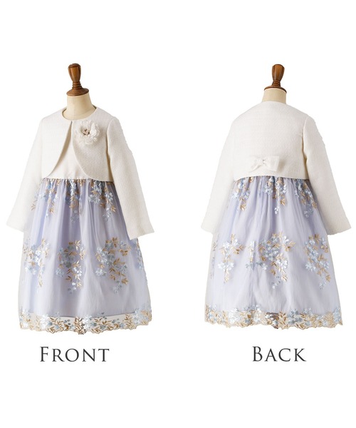 Catherine Cottage（キャサリンコテージ）の「エンブロイダリーフラワーレースアンサンブル（スーツセット・キッズ・ピンク/ネイビー/ベージュ/シルバー/ブルー/ライラック・110/120/130）」の7枚目の写真