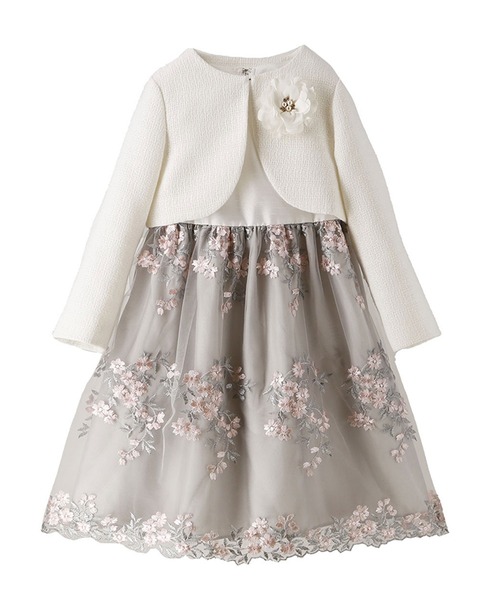 Catherine Cottage（キャサリンコテージ）の「エンブロイダリーフラワーレースアンサンブル（スーツセット・キッズ・ピンク/ネイビー/ベージュ/シルバー/ブルー/ライラック・110/120/130）」の12枚目の写真