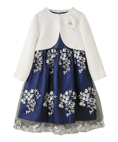 Catherine Cottage（キャサリンコテージ）の「エンブロイダリーフラワーレースアンサンブル（スーツセット・キッズ・ピンク/ネイビー/ベージュ/シルバー/ブルー/ライラック・110/120/130）」の13枚目の写真