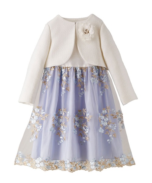 Catherine Cottage（キャサリンコテージ）の「エンブロイダリーフラワーレースアンサンブル（スーツセット・キッズ・ピンク/ネイビー/ベージュ/シルバー/ブルー/ライラック・110/120/130）」の14枚目の写真