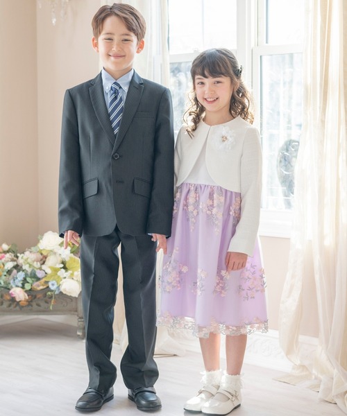 Catherine Cottage（キャサリンコテージ）の「エンブロイダリーフラワーレースアンサンブル（スーツセット・キッズ・ピンク/ネイビー/ベージュ/シルバー/ブルー/ライラック・110/120/130）」の17枚目の写真