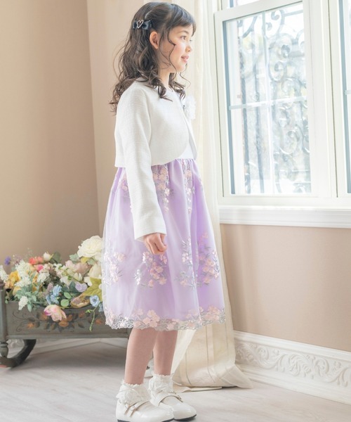 Catherine Cottage（キャサリンコテージ）の「エンブロイダリーフラワーレースアンサンブル（スーツセット・キッズ・ピンク/ネイビー/ベージュ/シルバー/ブルー/ライラック・110/120/130）」の18枚目の写真