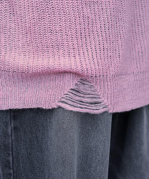 WEGO（ウィゴー）の「WEGO/モヘアタッチスターBIGニット（ニット/セーター・レディース・グレー/ピンク/ブラック・FREE）」の7枚目の写真