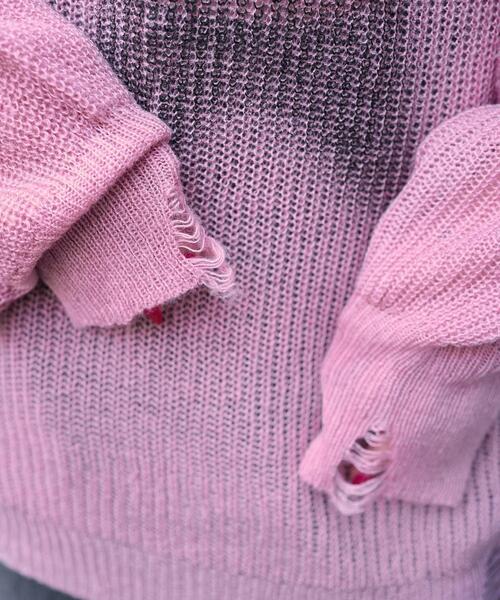 WEGO（ウィゴー）の「WEGO/モヘアタッチスターBIGニット（ニット/セーター・レディース・グレー/ピンク/ブラック・FREE）」の8枚目の写真