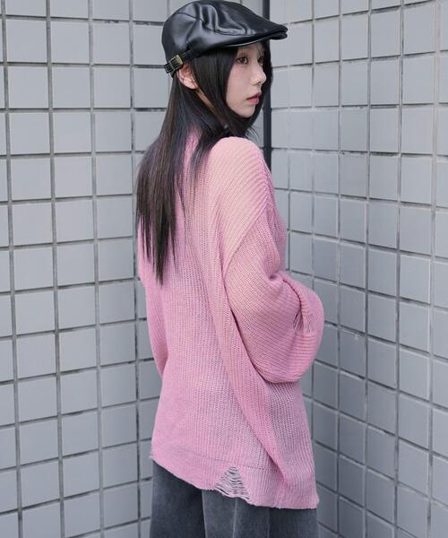 WEGO（ウィゴー）の「WEGO/モヘアタッチスターBIGニット（ニット/セーター・レディース・グレー/ピンク/ブラック・FREE）」の14枚目の写真