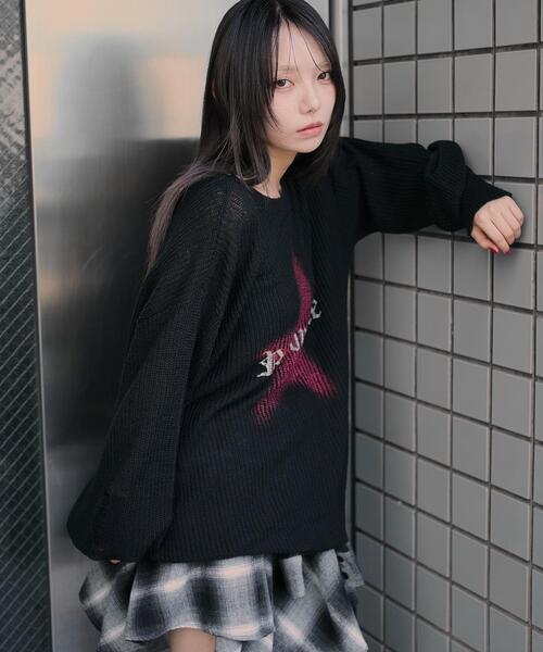 WEGO（ウィゴー）の「WEGO/モヘアタッチスターBIGニット（ニット/セーター・レディース・グレー/ピンク/ブラック・FREE）」の10枚目の写真