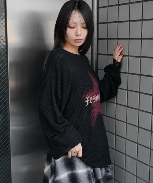 WEGO（ウィゴー）の「WEGO/モヘアタッチスターBIGニット（ニット/セーター・レディース・グレー/ピンク/ブラック・FREE）」の11枚目の写真