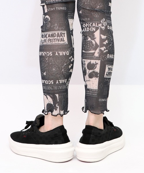 ScoLar（スカラー）の「153604：ラメニットソー3柄展開レギンス（その他パンツ・レディース・ベージュ/オフホワイト/ブラック・M）」の5枚目の写真