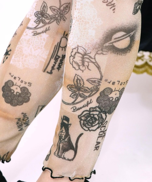 ScoLar（スカラー）の「153604：ラメニットソー3柄展開レギンス（その他パンツ・レディース・ベージュ/オフホワイト/ブラック・M）」の10枚目の写真