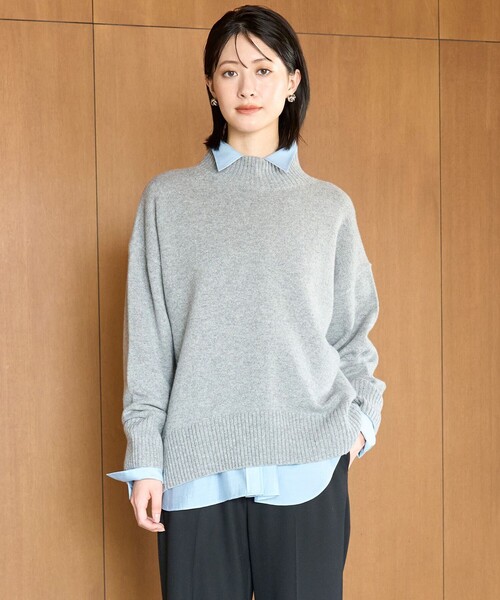 UNFILO(アンフィーロ)の「カシミヤブレンド ハイネックニット(ニット/セーター・レディース・ライトグレー系1/ベージュ系/ライトグレー系/グレー系/ライトグリーン系/アイボリー系/ライトグレー系2/グレー系1/ピンク系/レッド系/ネイビー系2・XX-LARGE/X-LARGE)」の22枚目の写真
