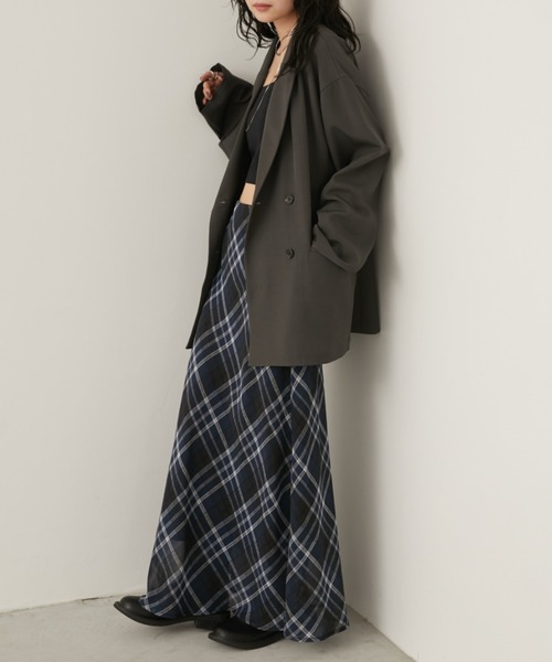 Aunt Marie's(アントマリーズ)の「チェックナロースカート(スカート・レディース・ネイビー/ブラック・SMALL/MEDIUM)」の1枚目の写真