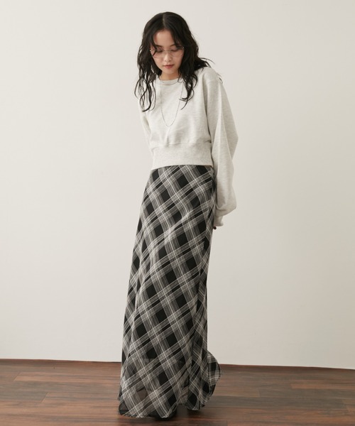 Aunt Marie's(アントマリーズ)の「チェックナロースカート(スカート・レディース・ネイビー/ブラック・SMALL/MEDIUM)」の11枚目の写真