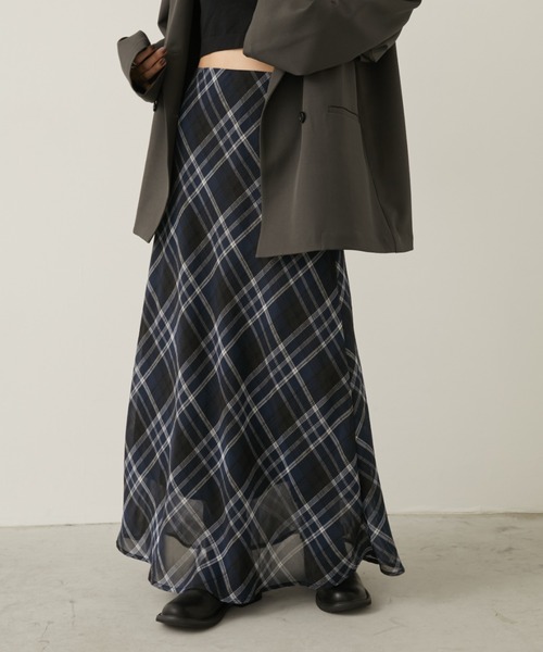 Aunt Marie's(アントマリーズ)の「チェックナロースカート(スカート・レディース・ネイビー/ブラック・SMALL/MEDIUM)」の17枚目の写真