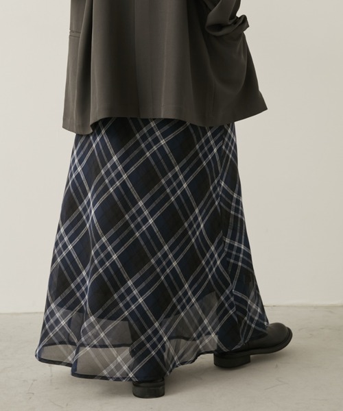 Aunt Marie's（アントマリーズ）の「チェックナロースカート（スカート・レディース・ネイビー/ブラック・SMALL/MEDIUM）」の17枚目の写真