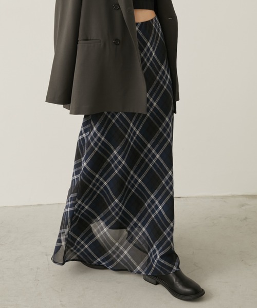 Aunt Marie's(アントマリーズ)の「チェックナロースカート(スカート・レディース・ネイビー/ブラック・SMALL/MEDIUM)」の22枚目の写真