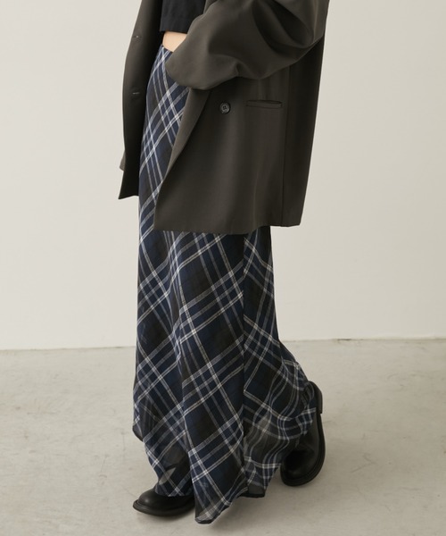 Aunt Marie's(アントマリーズ)の「チェックナロースカート(スカート・レディース・ネイビー/ブラック・SMALL/MEDIUM)」の21枚目の写真