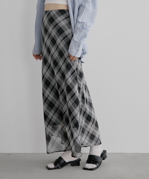 Aunt Marie's(アントマリーズ)の「チェックナロースカート(スカート・レディース・ネイビー/ブラック・SMALL/MEDIUM)」の22枚目の写真