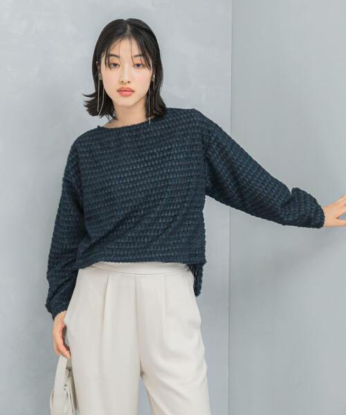 URBAN RESEARCH ROSSO WOMEN(アーバンリサーチ ロッソ)の「カットジャガードプルオーバー(その他トップス・レディース・ネイビー/アイボリー・FREE)」の2枚目の写真
