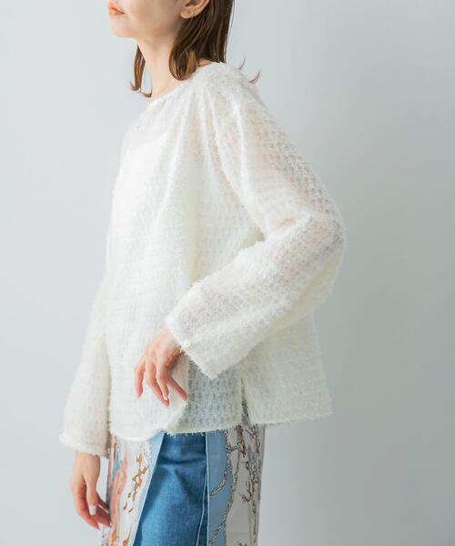 URBAN RESEARCH ROSSO WOMEN(アーバンリサーチ ロッソ)の「カットジャガードプルオーバー(その他トップス・レディース・ネイビー/アイボリー・FREE)」の3枚目の写真
