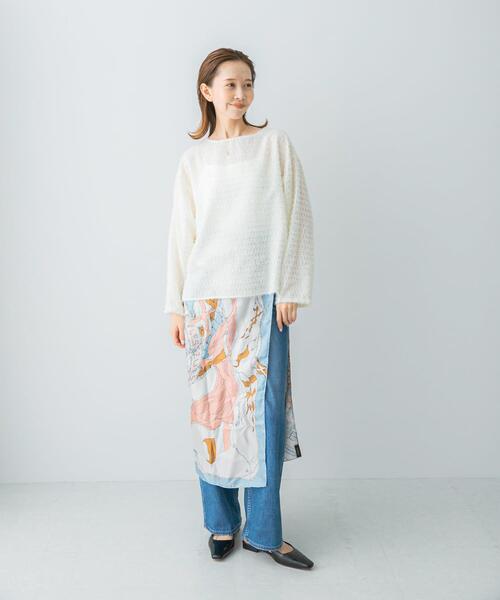 URBAN RESEARCH ROSSO WOMEN(アーバンリサーチ ロッソ)の「カットジャガードプルオーバー(その他トップス・レディース・ネイビー/アイボリー・FREE)」の4枚目の写真