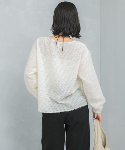 URBAN RESEARCH ROSSO WOMEN(アーバンリサーチ ロッソ)の「カットジャガードプルオーバー(その他トップス・レディース・ネイビー/アイボリー・FREE)」の6枚目の写真