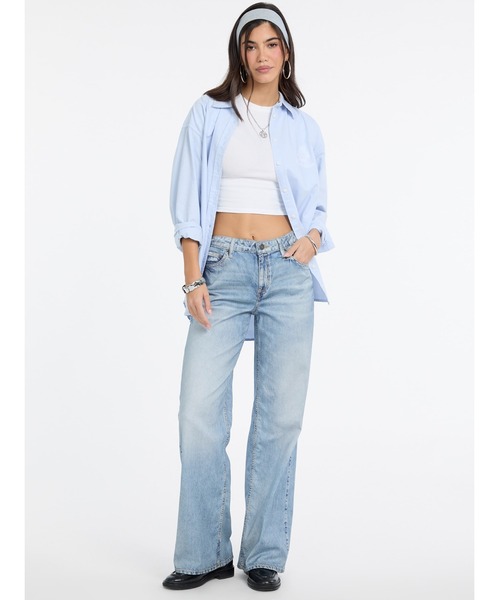 GUESS JEANS（ゲスジーンズ）の「GUESS JEANS G11 Wide Leg デニムパンツ ストレートジーンズ レディース（デニムパンツ・レディース・インディゴブルー・24inch/25inch/26inch/27inch）」の8枚目の写真