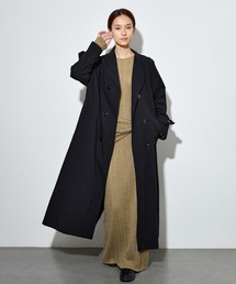 double button belted coat