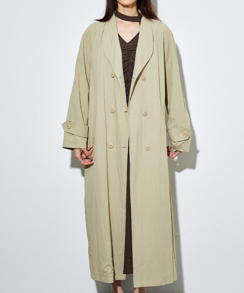 SUWDEE(スーディー)の「double button belted coat(その他アウター・レディース・グレイッシュベージュ/ブラック・M)」の8枚目の写真