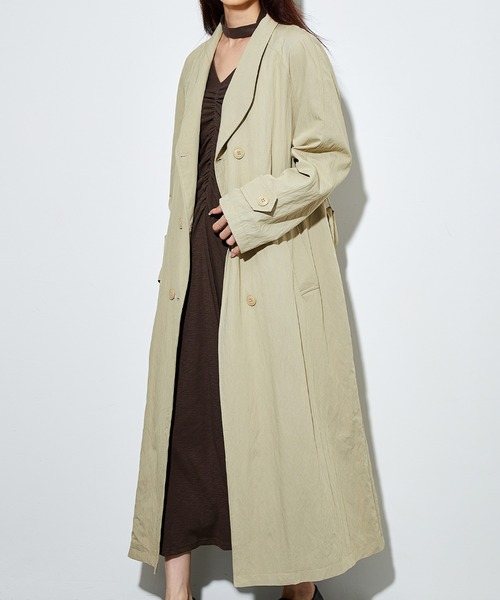 SUWDEE(スーディー)の「double button belted coat(その他アウター・レディース・グレイッシュベージュ/ブラック・M)」の9枚目の写真