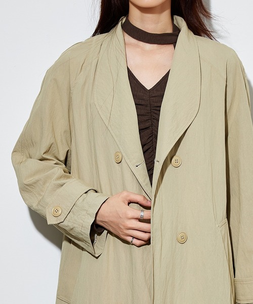 SUWDEE(スーディー)の「double button belted coat(その他アウター・レディース・グレイッシュベージュ/ブラック・M)」の11枚目の写真