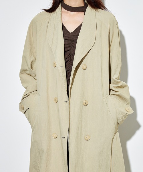 SUWDEE(スーディー)の「double button belted coat(その他アウター・レディース・グレイッシュベージュ/ブラック・M)」の12枚目の写真