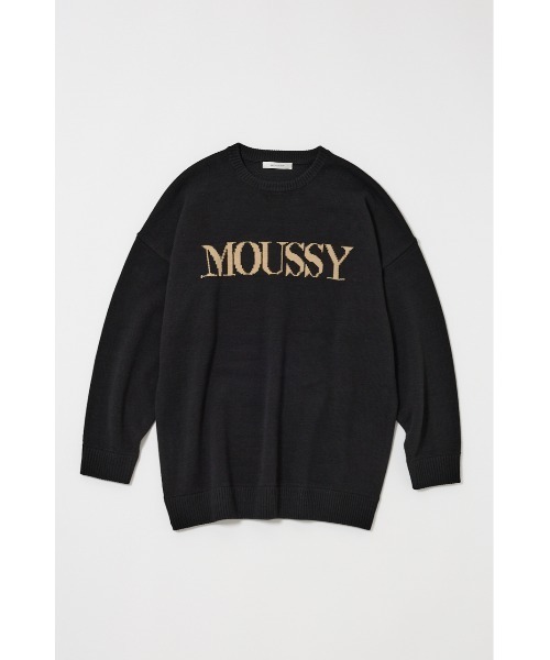 MOUSSY(マウジー)の「【ZOZO・一部店舗限定】MOUSSY LOGO KNIT / マウジーロゴニット(ニット/セーター・レディース・ブラック/オフホワイト/ブラウン/ボルドー/ダークグリーン・FREE)」の2枚目の写真