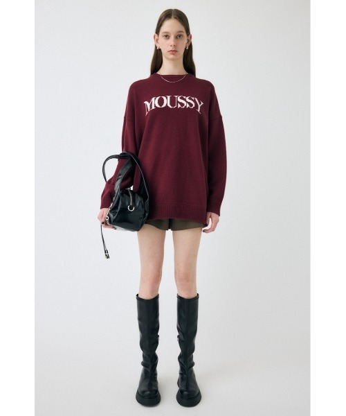 MOUSSY(マウジー)の「【ZOZO・一部店舗限定】MOUSSY LOGO KNIT / マウジーロゴニット(ニット/セーター・レディース・ブラック/オフホワイト/ブラウン/ボルドー/ダークグリーン・FREE)」の7枚目の写真