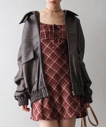 SpRay（スプレイ）の「チェック切替ミニキャミワンピース（ワンピース）」