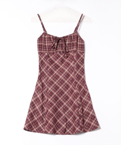 SpRay（スプレイ）の「チェック切替ミニキャミワンピース（ワンピース・レディース・ブラック/ブラウン/ワイン/レンガ・FREE）」の15枚目の写真