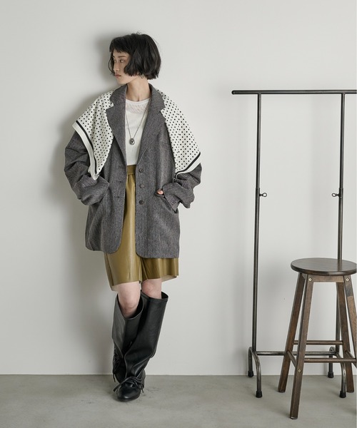 THE YOn(ザヨン)の「ドット大判スカーフ(バンダナ/スカーフ・レディース・ブラック/ベージュ/アイボリー・FREE)」の19枚目の写真