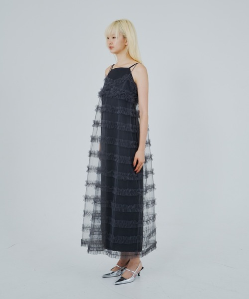 ANDRESD(アンドレスド)の「フリルラインガーリードレス / frill line girly dress(ドレス・レディース・チャコール/ブラック/ベージュ・S/M/L)」の16枚目の写真