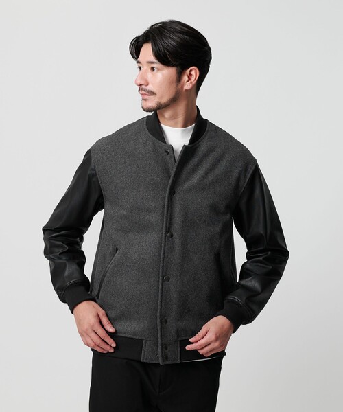 WEB限定 WARDROBE SMART】グレーメルトン レザーライク