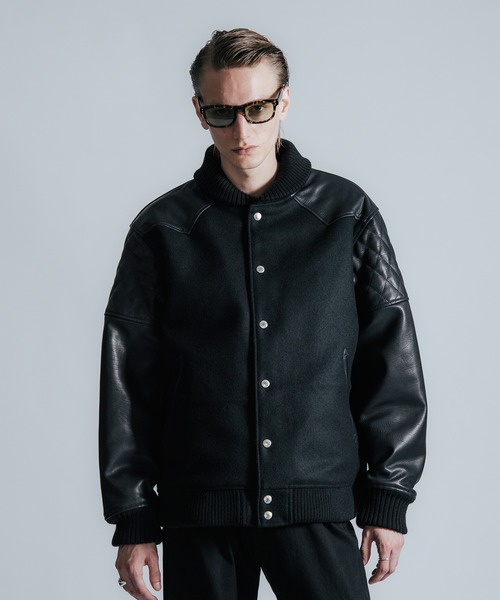 美品 CRIMIE クライミー スタジャン バックロゴ 白黒 M CRIMIE（クライミー）の「STADIUM BOMBER JACKET（スタジャン