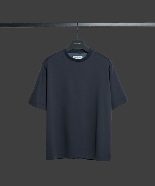 ★UNITED TOKYO ビームデザインカットソー ブラック セール】OPTIMA COOL リラックスTee 日本初｜高級綿×冷却ナイロン（T